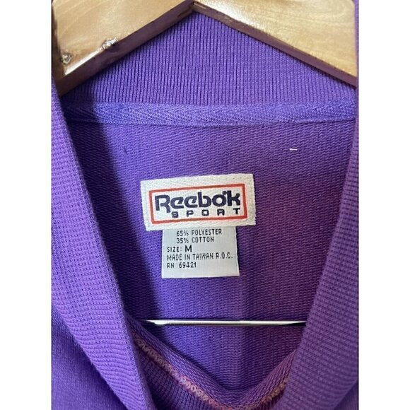 Vintage 80s Reebok Purple Black Sweatshirt M - Picture 3 of 7